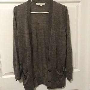 LOFT brown cardigan sz M
